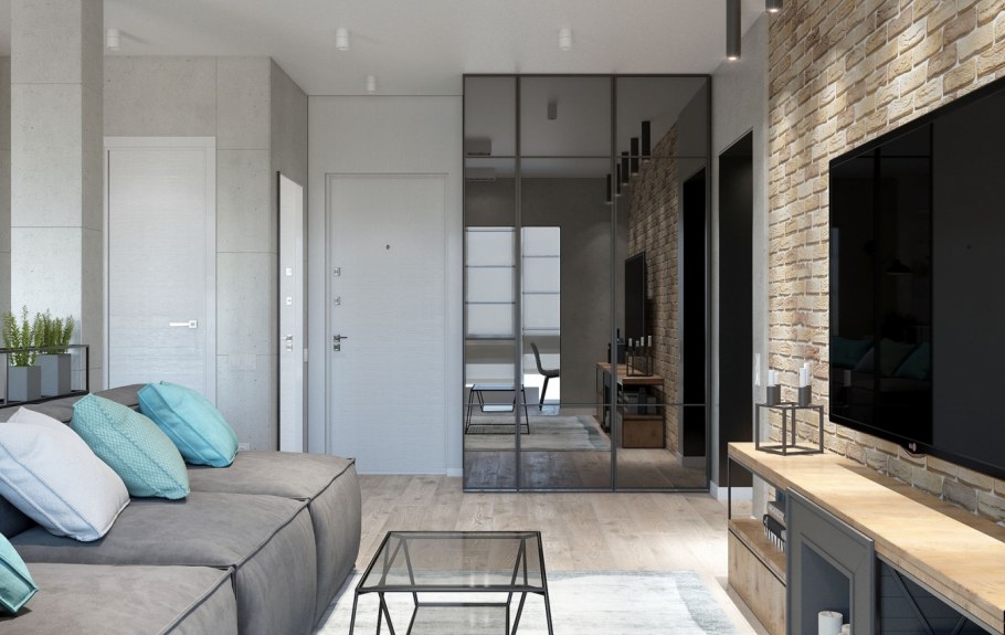 Кухня гостиная Минимализм 14кв