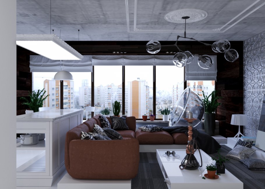 Стиль минимализма с элементами лофта в интерьере