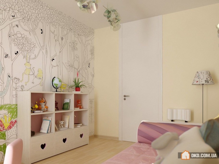 Комбинирование обоев в детской комнате