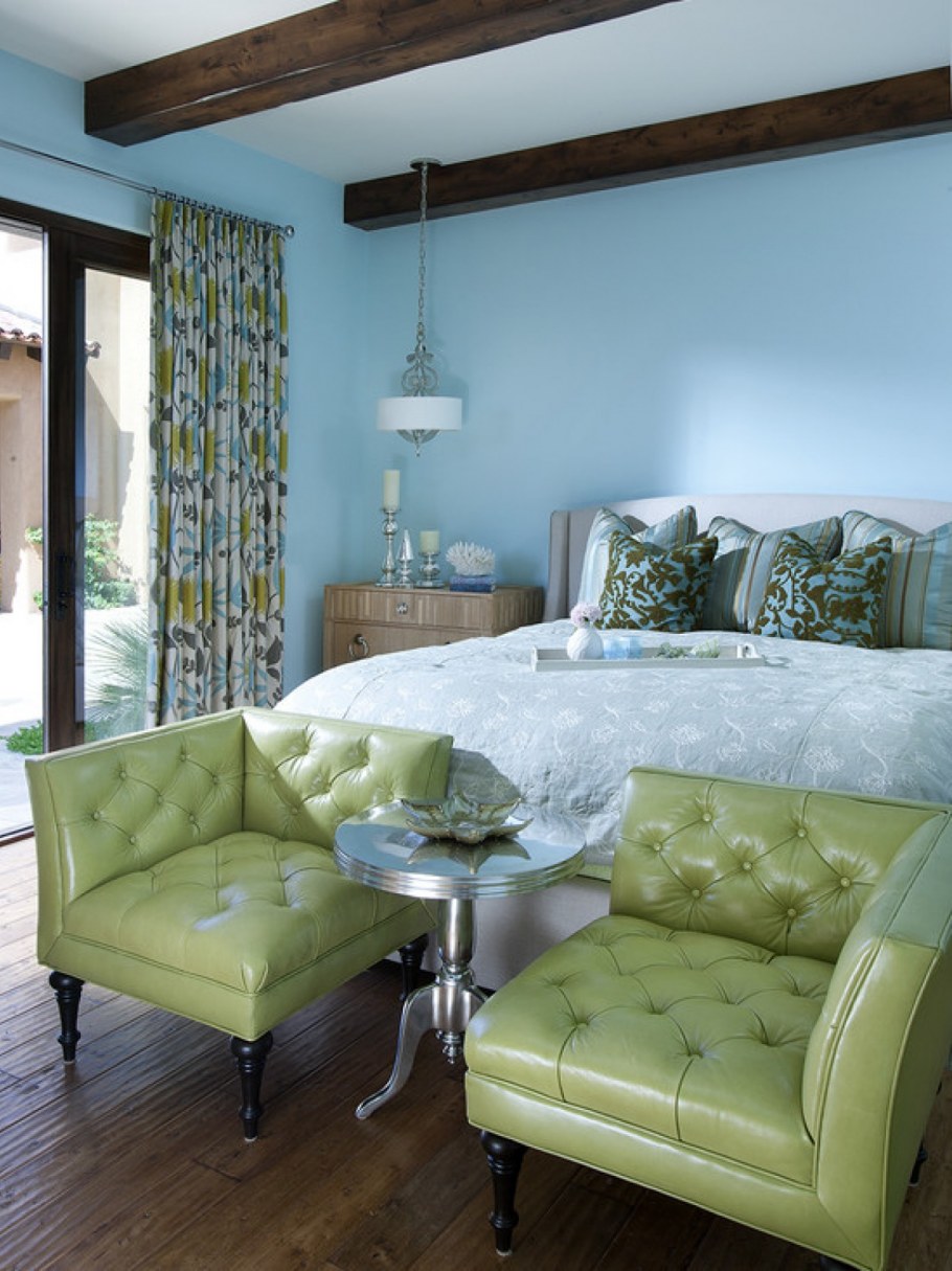 Голубой и зеленый в интерьере