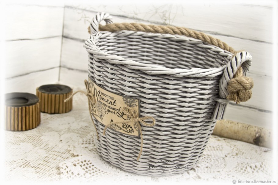 Плетеные корзины в интерьере