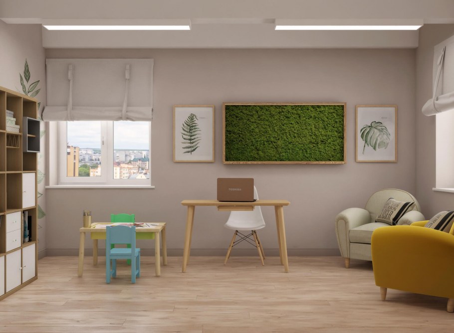 Кабинет психолога в эко стиле