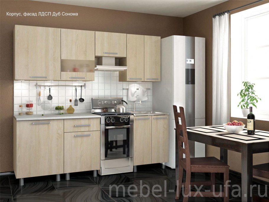Кухня Лина-2 1.7 (дуб сонома/ясень шимо темный)