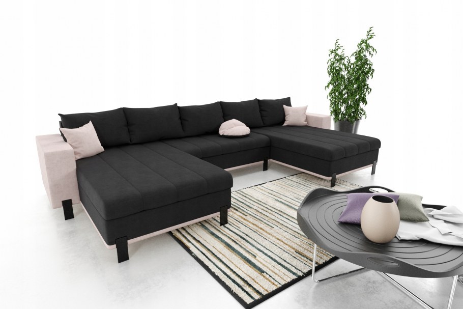 П-образный диван в интерьере гостиной