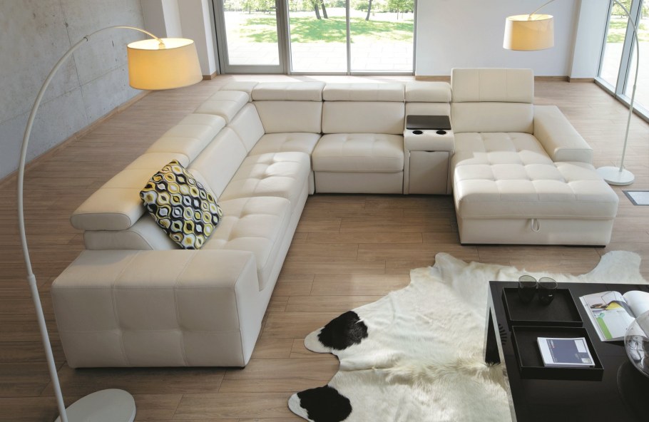 Диван Gala collezione Bono 3fl-Bars-1dfp модульный, кожаный