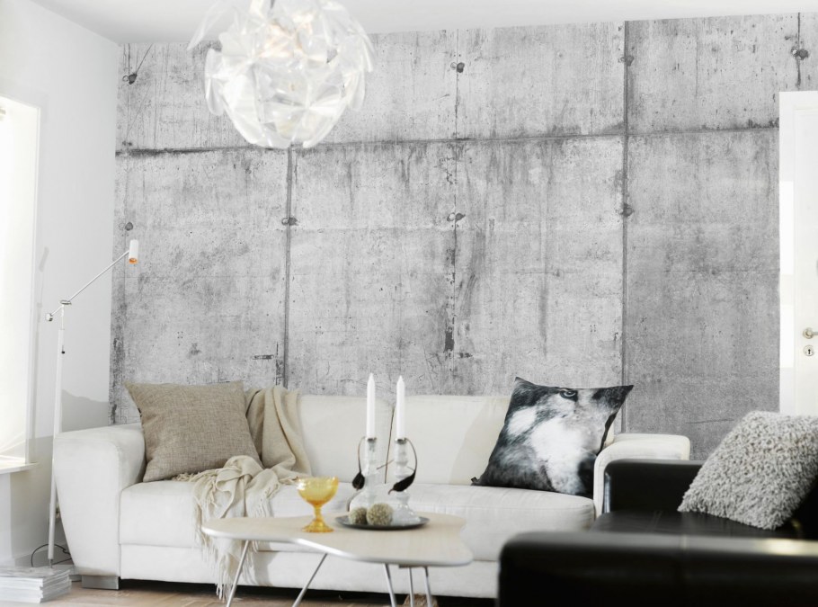 Бетонные стены в интерьере