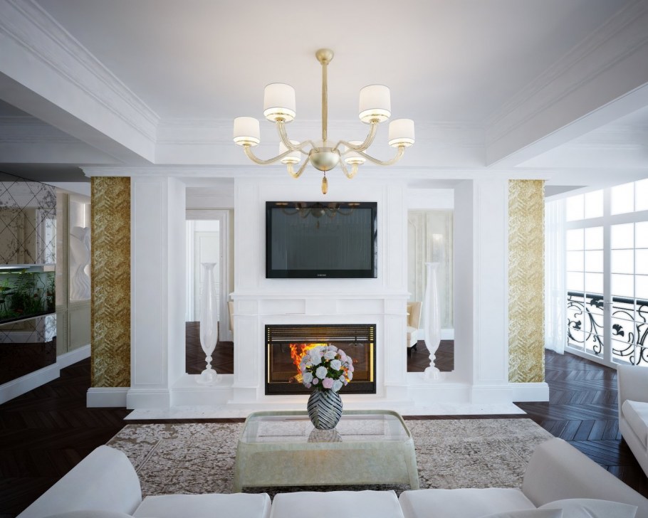 Гостиная Неоклассика с камином