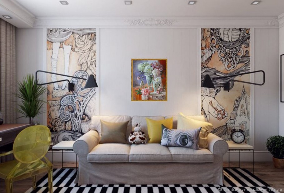 Акцентная стена в гостиной