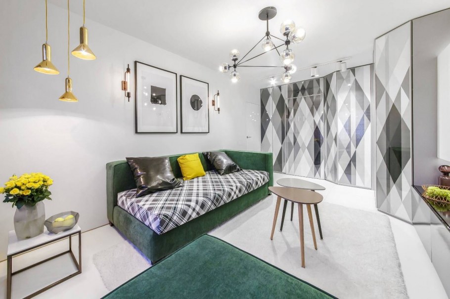 Комбинированные обои для гостиной