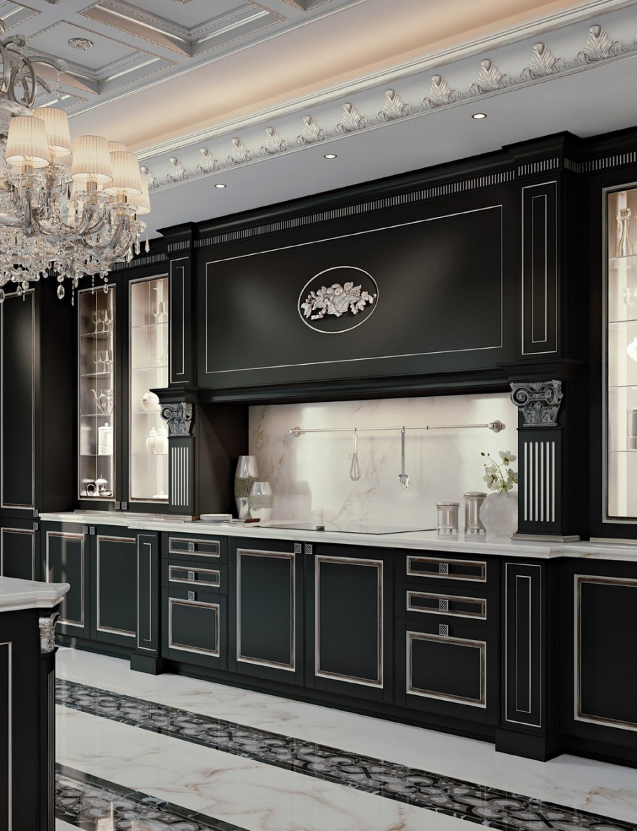 Беатриче кухня тёмная патина