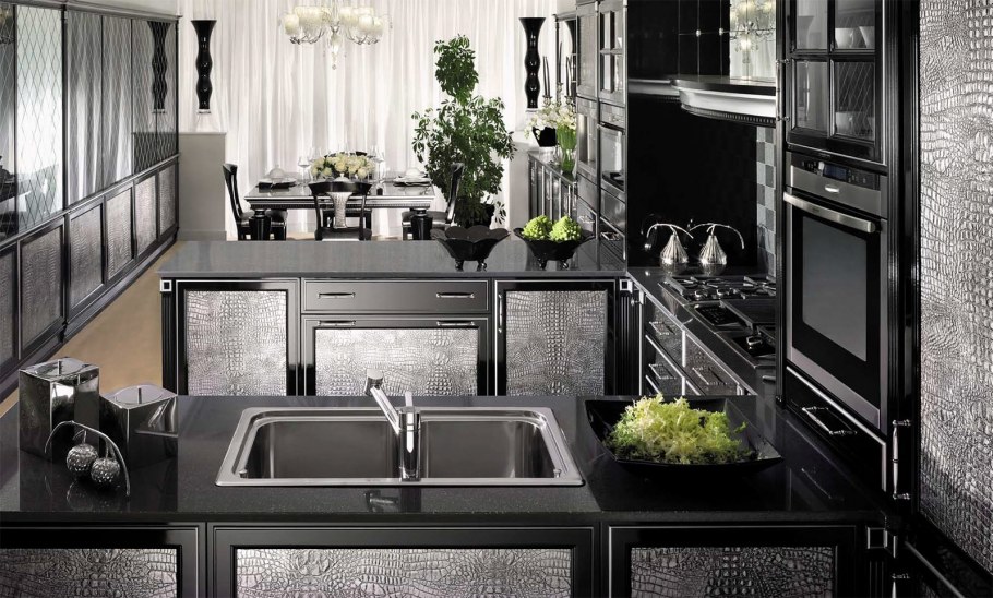 Кухня Гальяно черная Италия