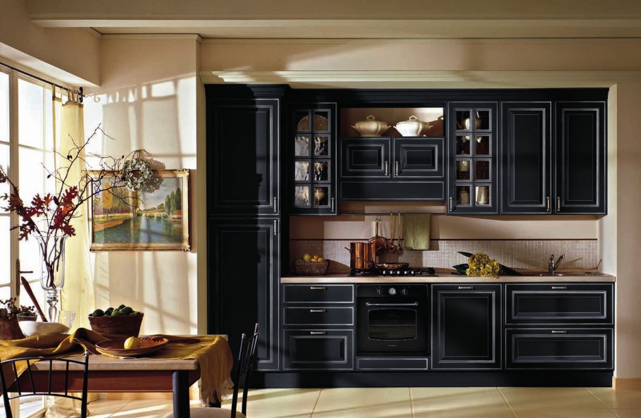 Беатриче кухня тёмная патина