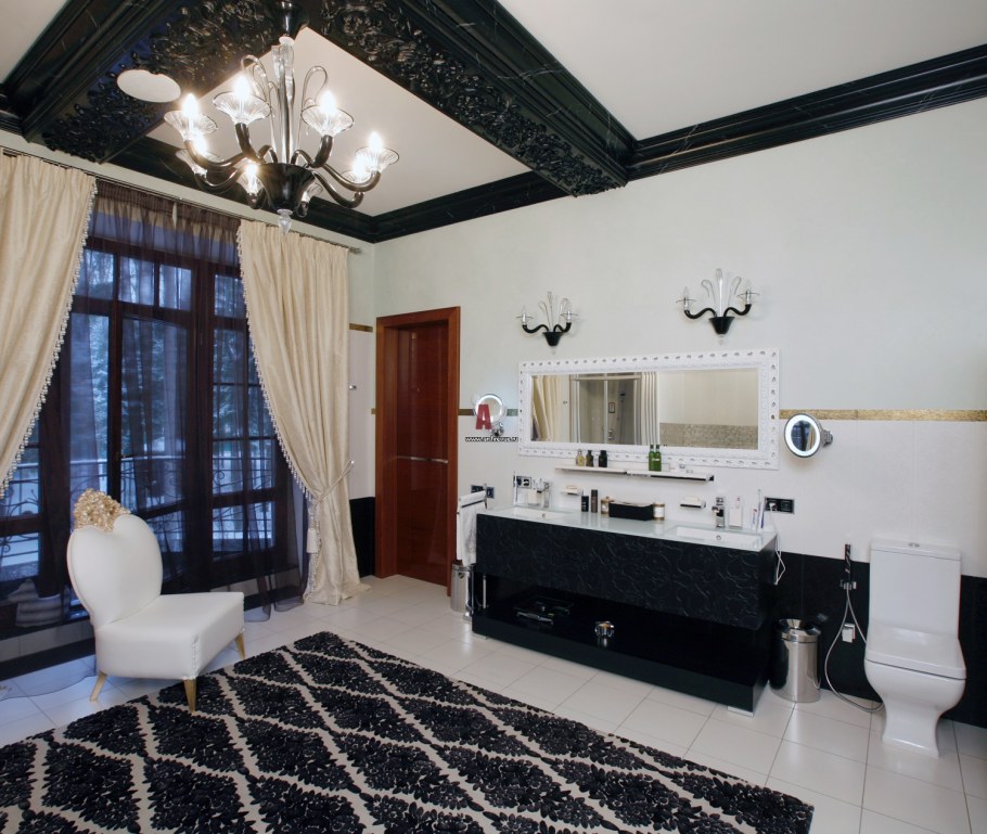 Черная ванная комната в стиле Неоклассика