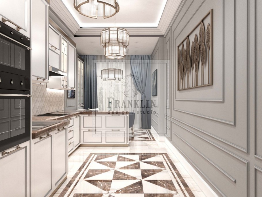 Ковровая дорожка Неоклассика белая 1 на 2