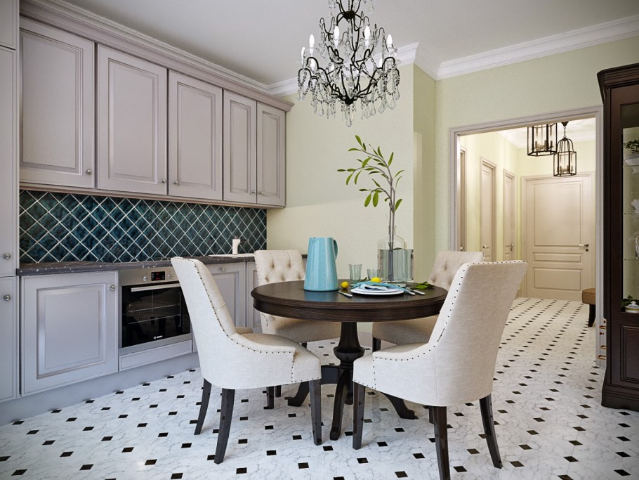 Интерьер Неоклассика изумруд