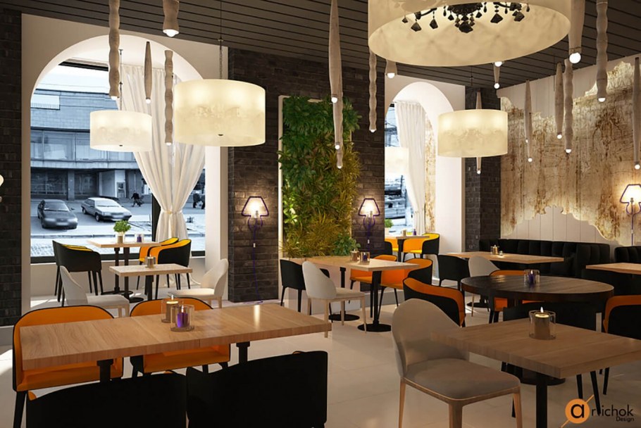 Интерьер маленького кафе