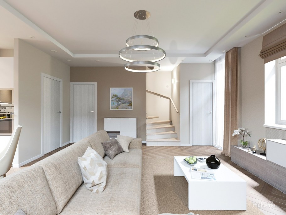 Интерьер таунхауса 150 кв м 3 этажа