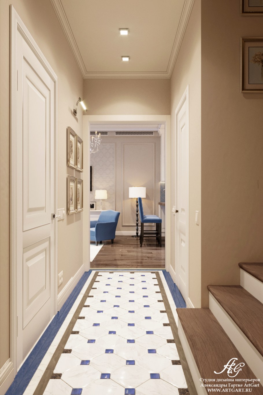 Неоклассика в интерьере таунхауса