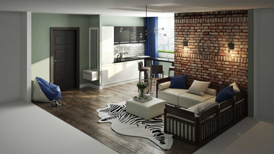 Квартира в стиле лофт 30 кв м