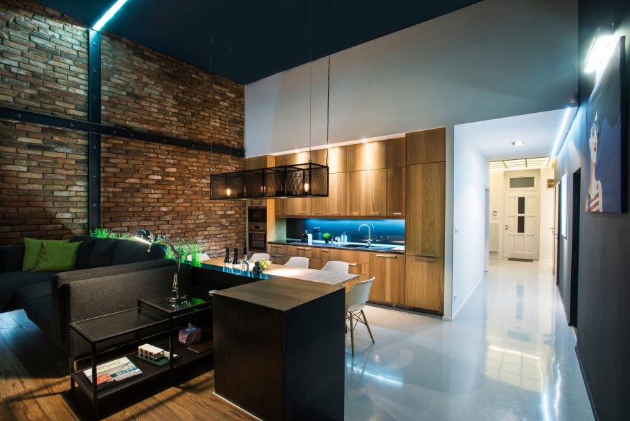 Квартира студия в стиле лофт