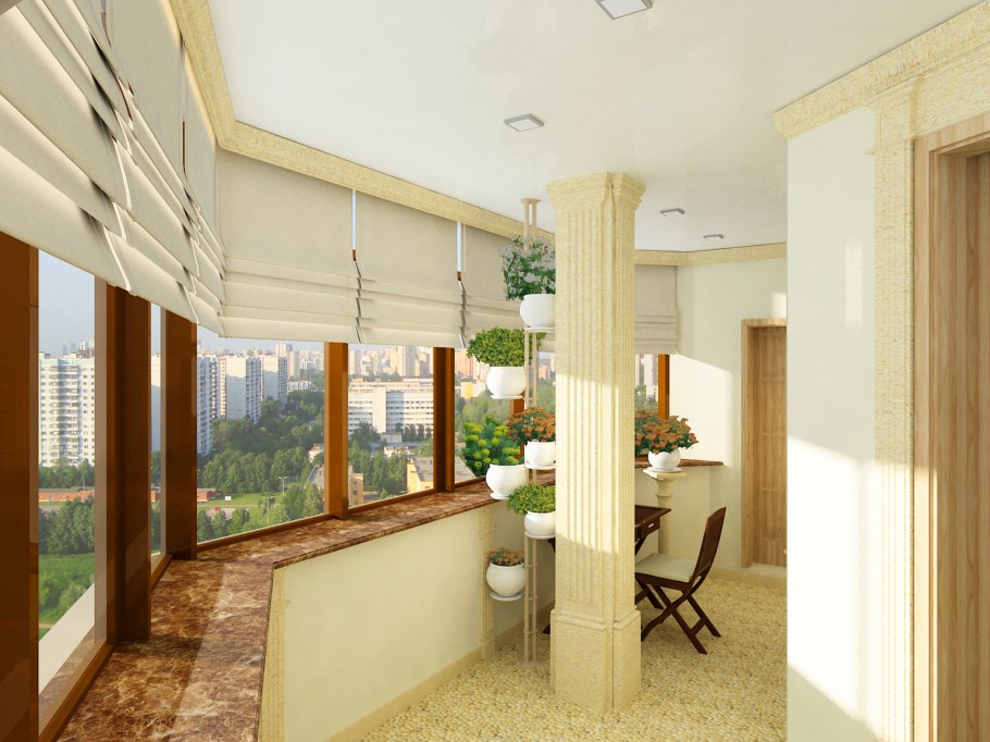 Балкон в голубом цвете