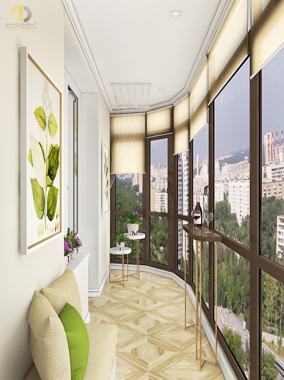 Интерьер полукруглого балкона