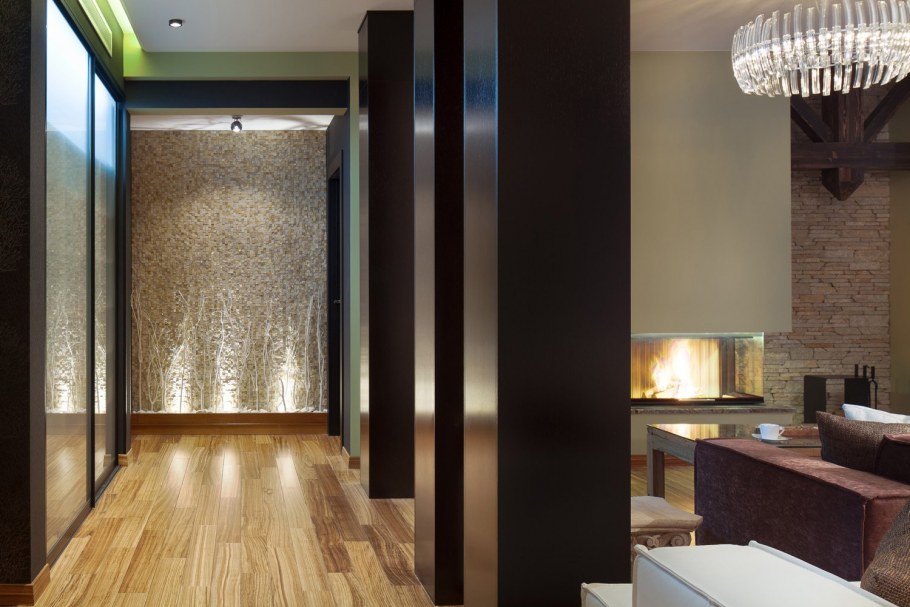 Отделка колонны в интерьере