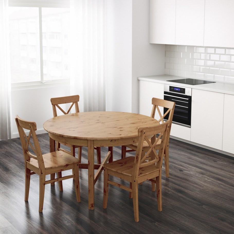 ИНГАТОРП раздвижной стол, серый , 110/155 см