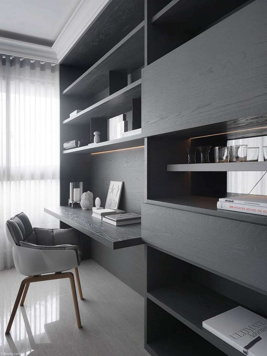 Кабинет в коричневом цвете