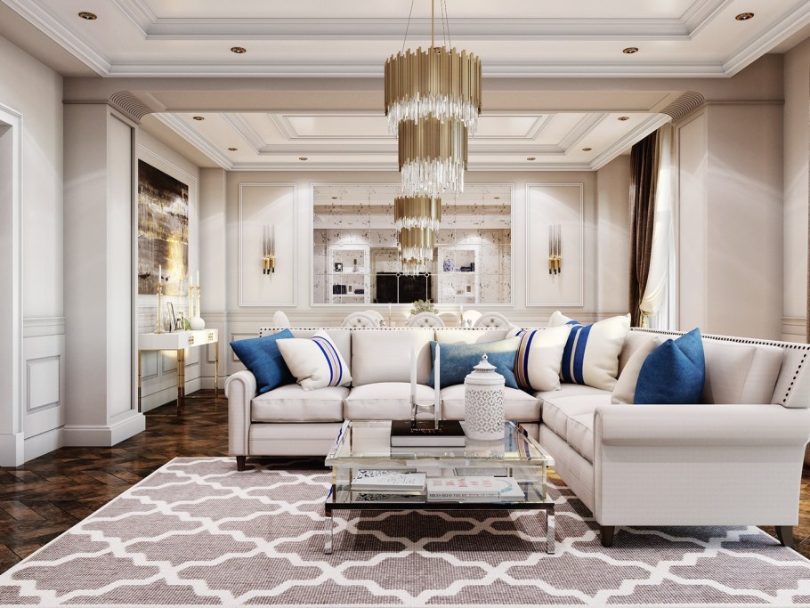 Неоклассика в интерьере темное дерево