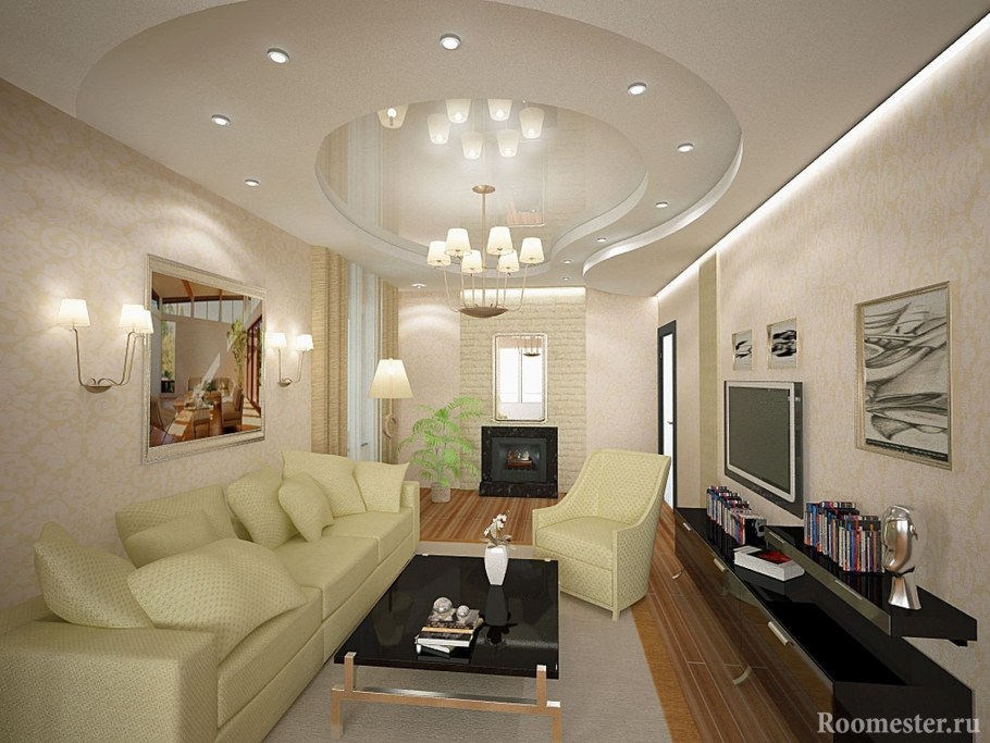 Интерьер гостиной эконом