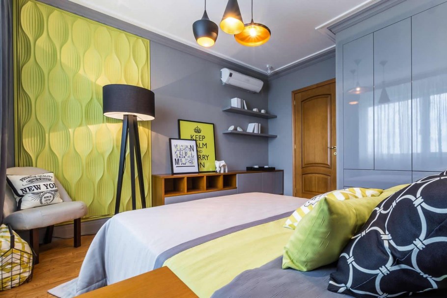 Бежевый интерьер с яркими акцентами