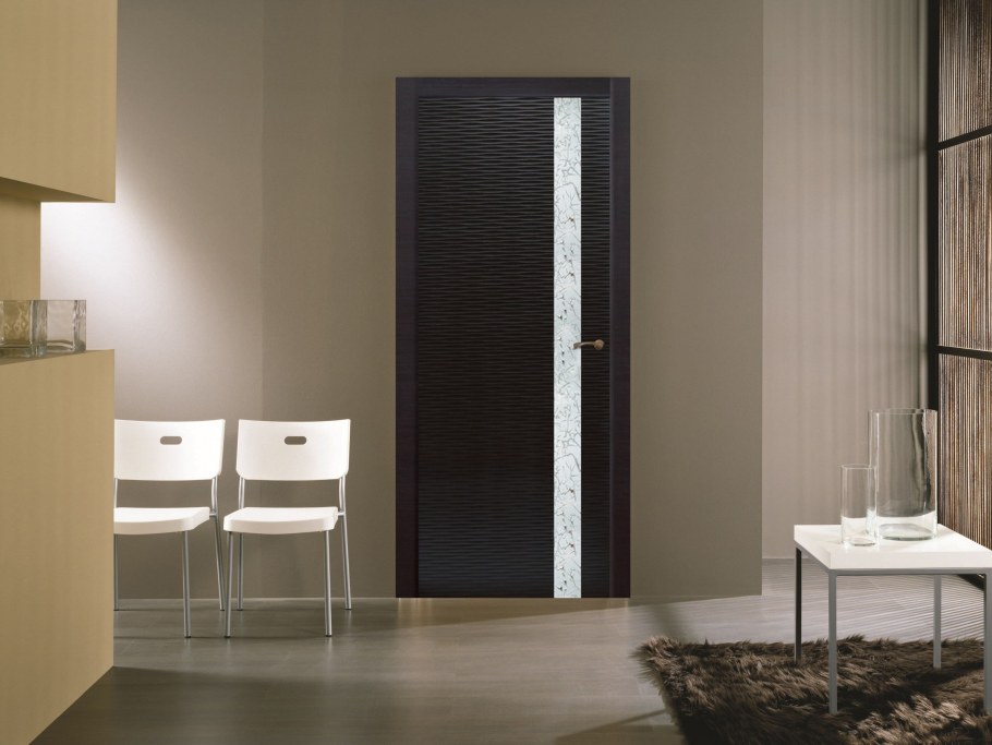 Полотно дверное остекленное Прато Бриз черное дерево 2000*800