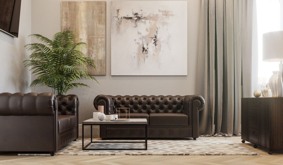 Диван "Честер" экокожа в интерьере Рязань