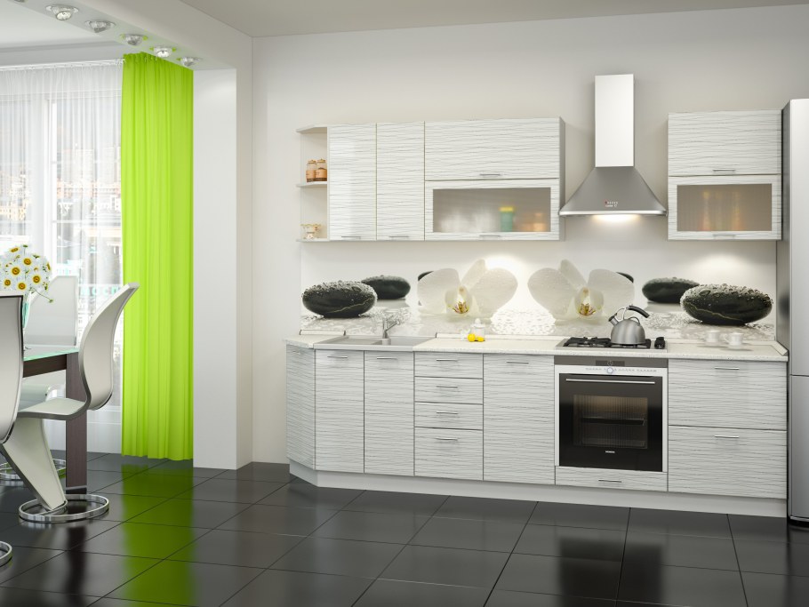 Кухня страйп белый