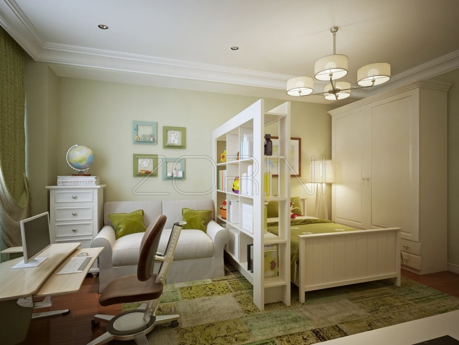 Перегородка в детской комнате для зонирования