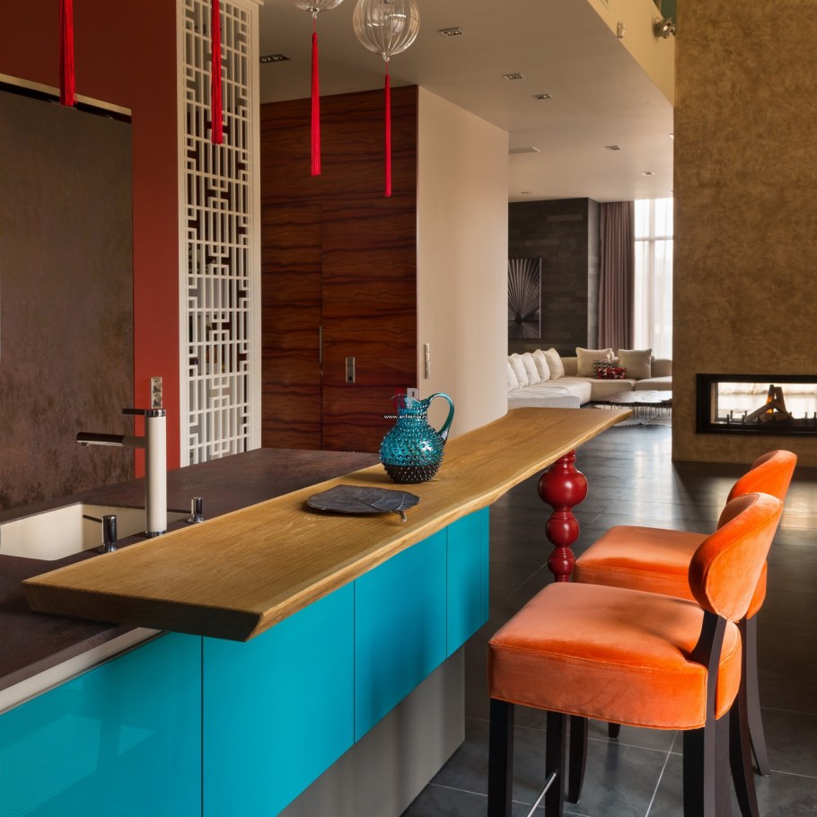 Интерьер кухни в стиле Фьюжн