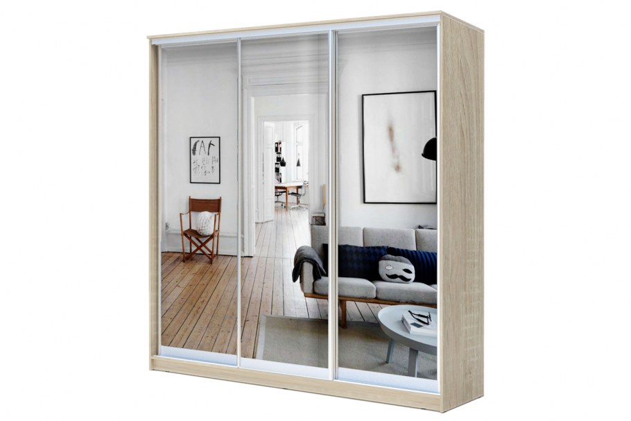 Шкаф-купе двухдверный зеркалом "Дельта 1400"