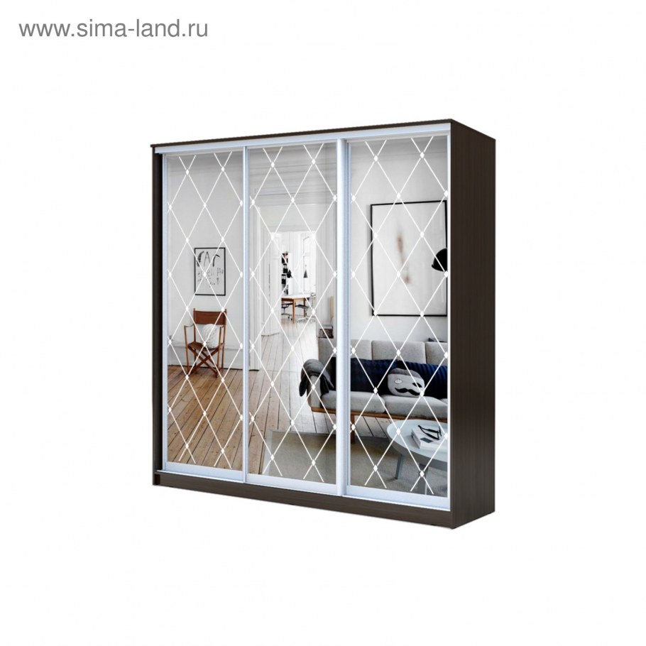 Шкаф-купе трехдверный с зеркалом