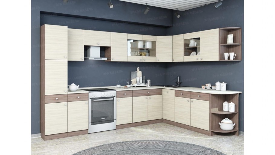 Кухня Татьяна 2.0м ясень темный/светлый