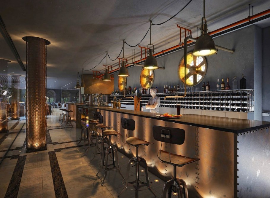 Интерьер кафе в стимпанк стиле