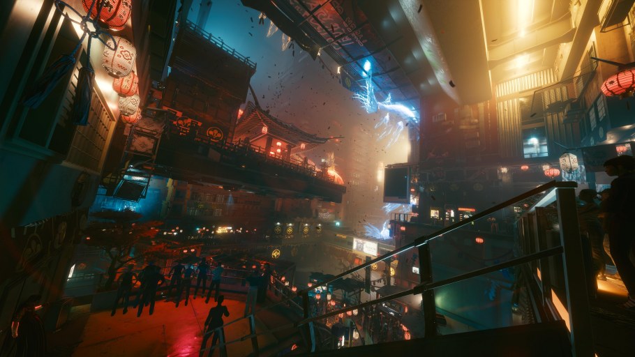 Кафе киберпанк окно