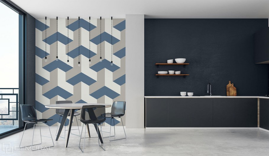 Дизайнерские обои с геометрическим рисунком