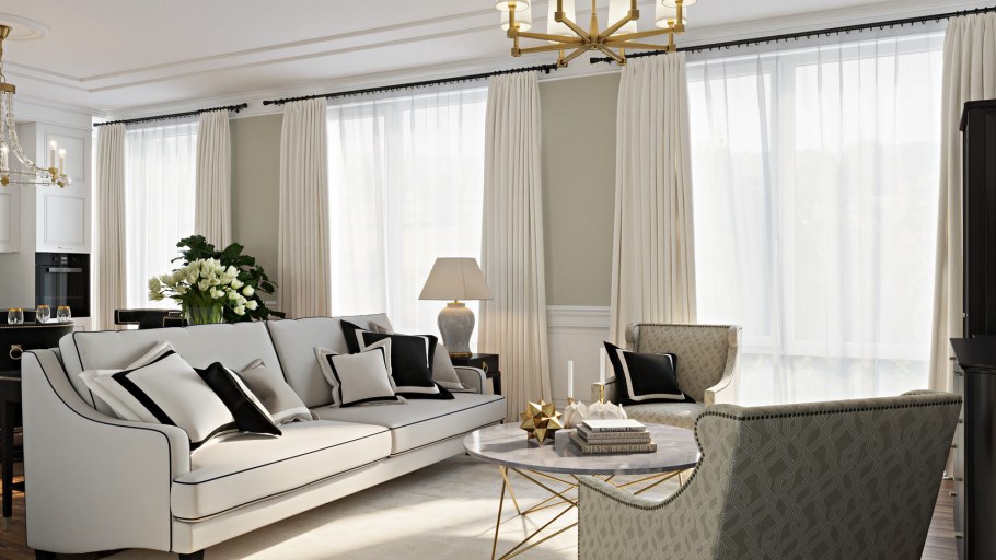 Белый интерьер квартиры в современном стиле