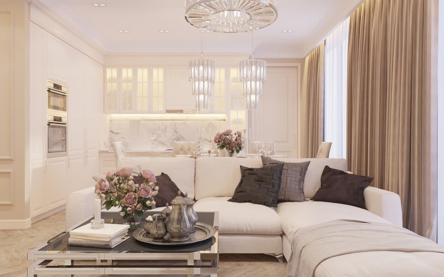 Интерьер квартиры 47 кв.м современная классика