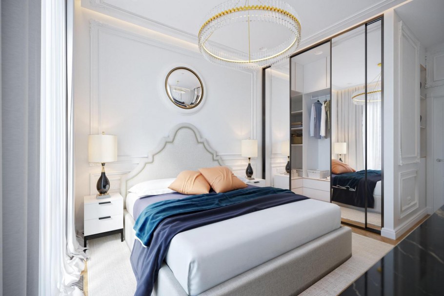 Дизайн спальни в ЖК Пресня Сити