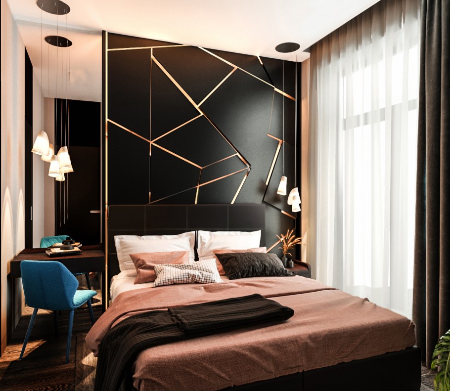Дизайн спальни в ЖК Пресня Сити