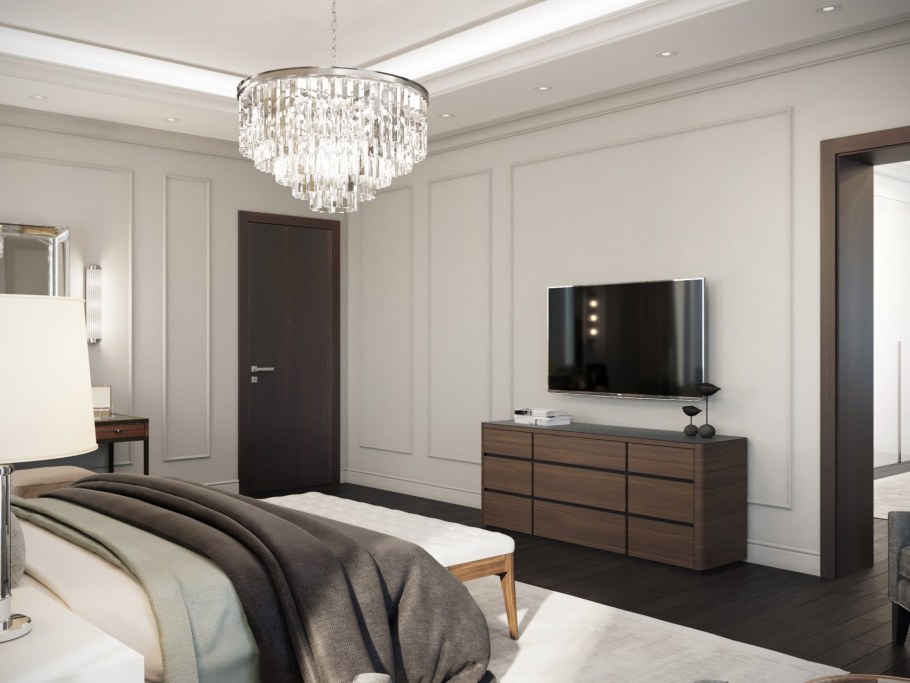 Спальня с фиолетовыми акцентами