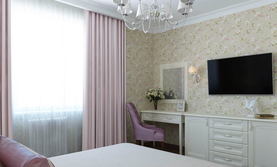 Телестена в спальне