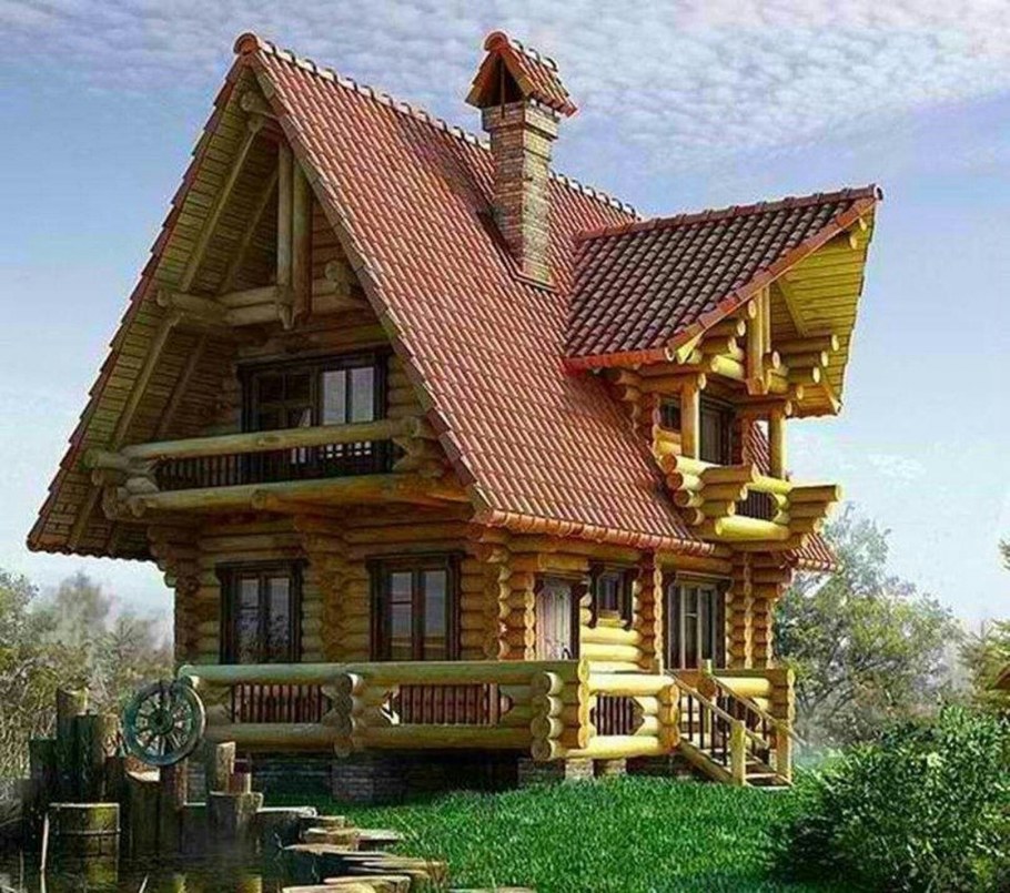 Терем из оцилиндрованного бревна